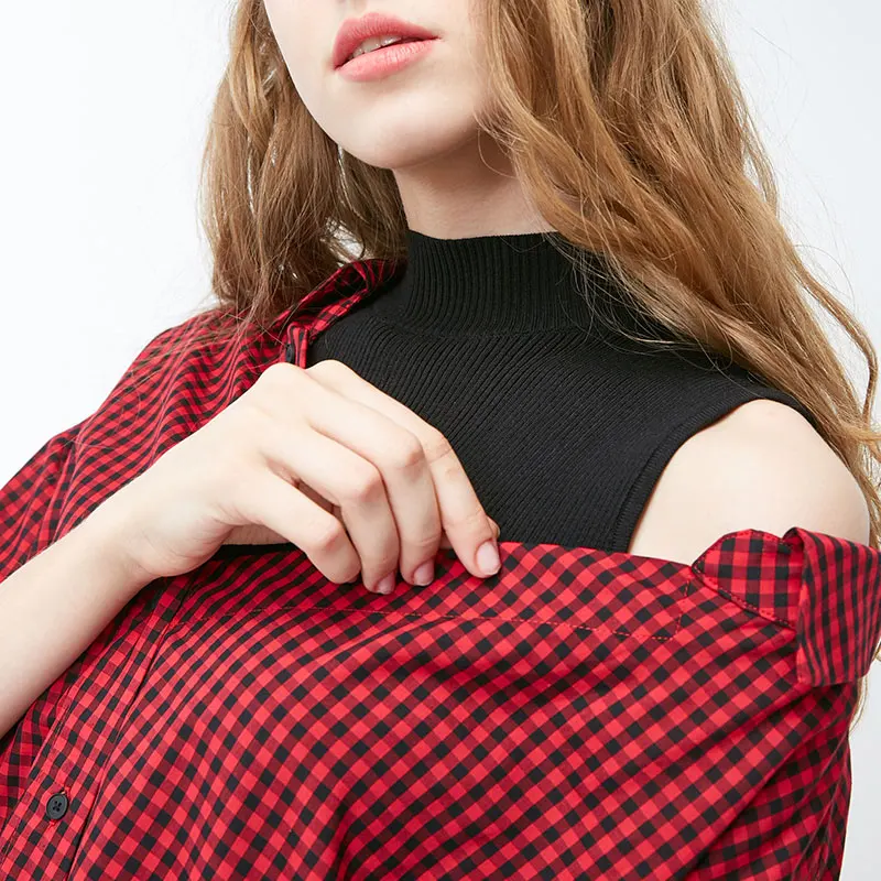 Vero Moda Новое поступление женский Двухсекционный вязаный жилет клетчатая рубашка | 318431505