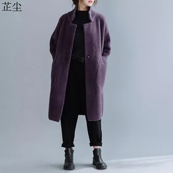 

Big Size Velvet Jacket Women Coats Autumn Winter Warm Thick Long Sweater Jacket Woman Plus Size Loose Female Outerwear 5XL 2019