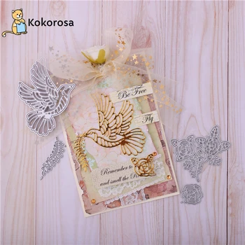 

Kokorosa Bird Flower Metal Cutting Dies DIY Scrapbook Paper Model Embossing Knife Die New 2020 Blade Punch Die Cutting Die