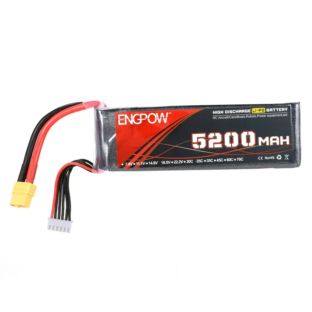 

18.5V/22.2V 5200mAh 60C 6S 1P Power Lipo Battery XT60 Plug Rechargeable for RC Racing Drone Quadcopter Helicopter Airplane