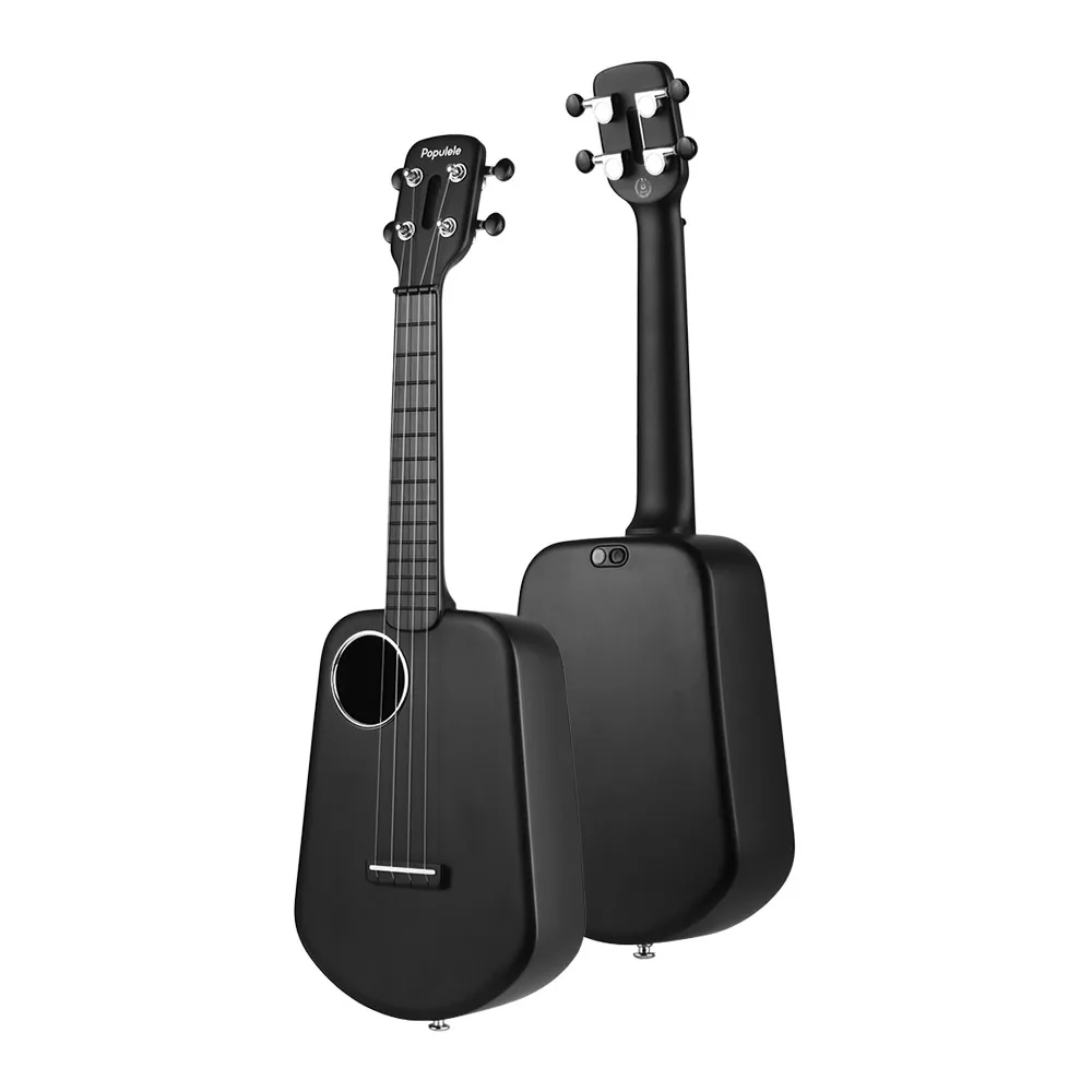 Populele U2 23 дюймов Смарт-концертная Гавайская гитара Ukelele uke поддерживает функцию обучения приложений с светодиодный подсветкой для начинающих черный