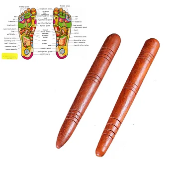 

New Wooden Foot Spa Physiotherapy Reflexology Thai Foot Massage Health Chart Free Massage Stick Tool Free Ship