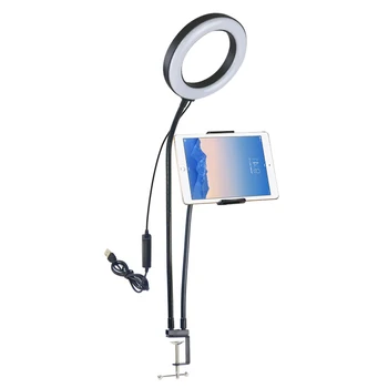 

16cm LED Selfie Ring Light With Long Arm Tablet Phone Holder Stand For YouTube Tiktok Video Live Desktop Photography Fill Light