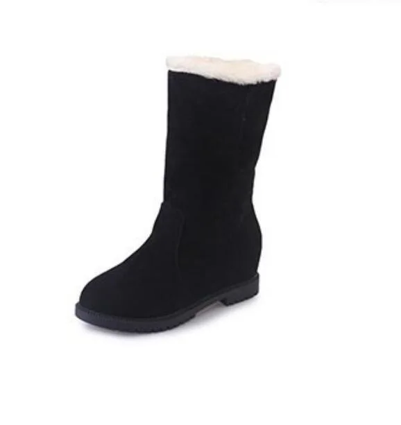 MElikelin winter Casual warm snow boots women Round Toe flats Increase within Mid-calf botas women shoes mujer plus size 35-40