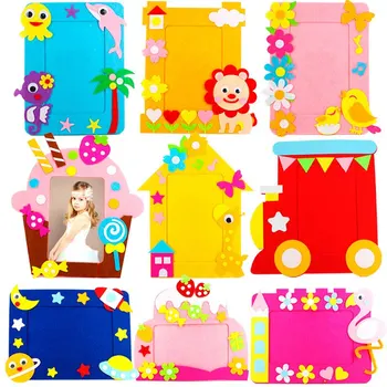 

DIY Non-woven Picture Frame 3D Photo Frame Children Non-woven Stickers Handmade Shear-free Material Toys Package Craft Toys