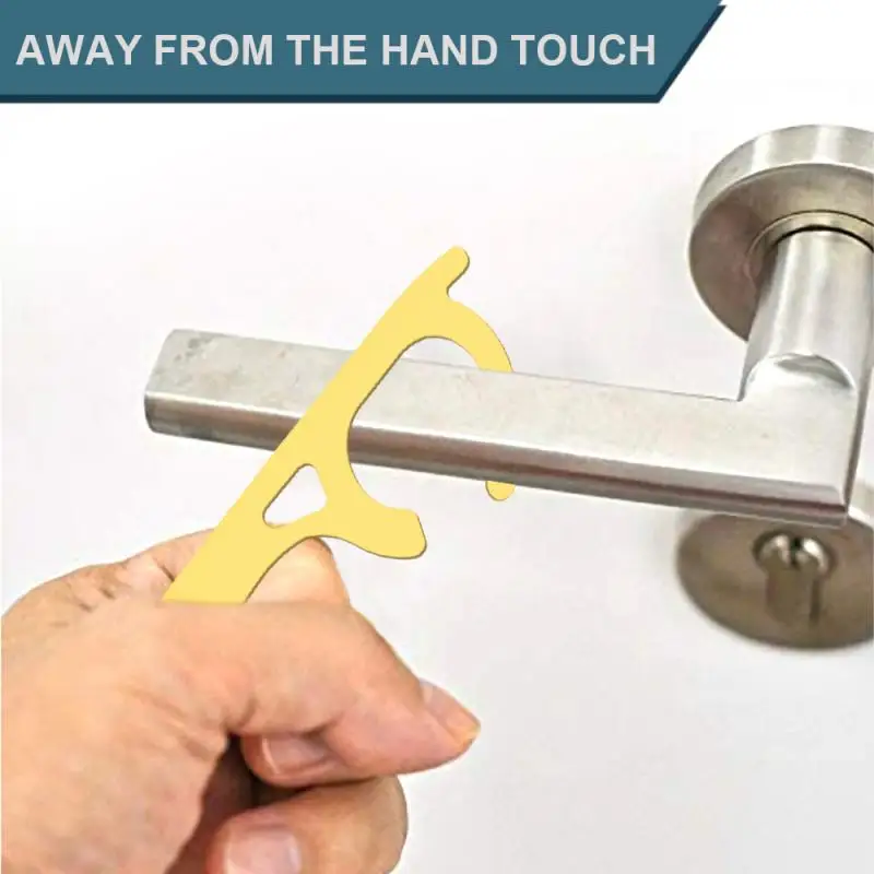 

Travel Portable Sanitary Hand Antibacterial Metal Door Opener Elevator Handle Key Isolation Tool Contactless Press Elevator Tool