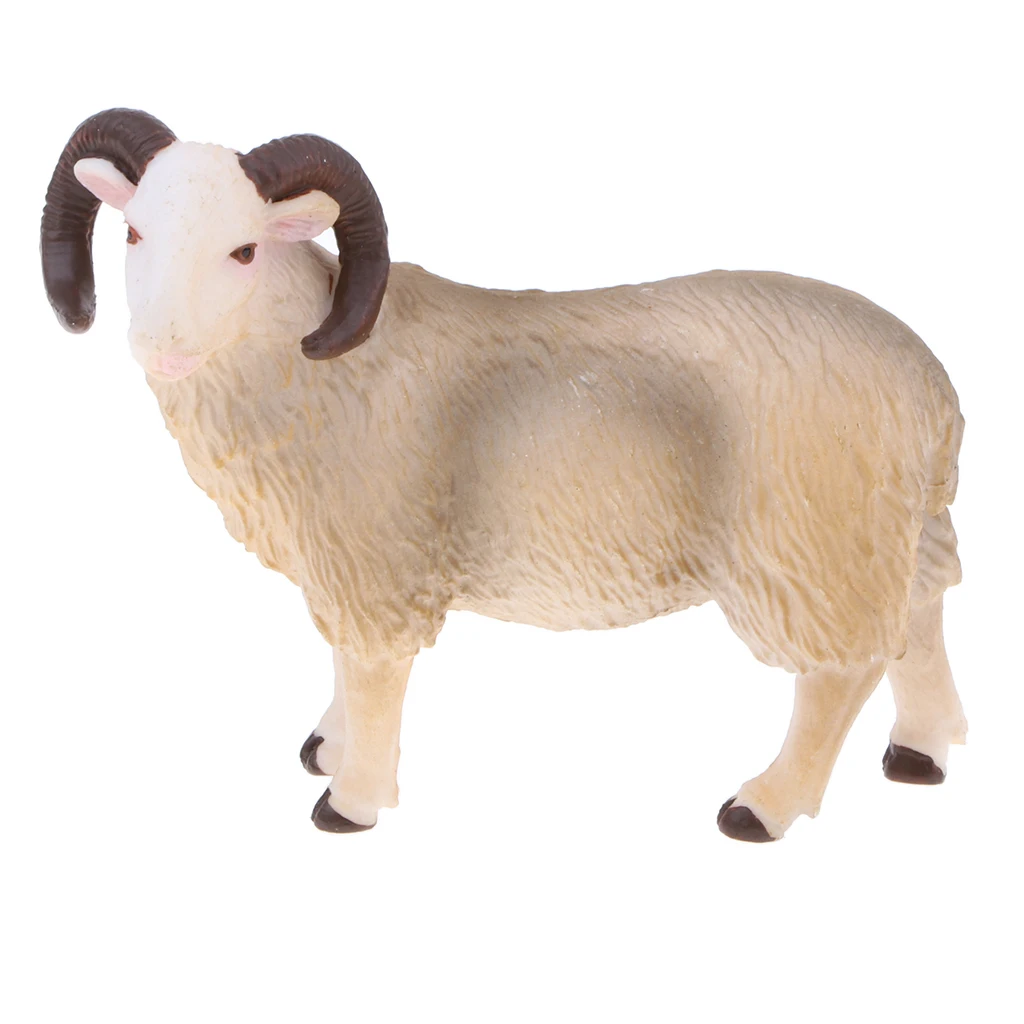 Realistic Bighorn Sheep Farm Animal Model Figure Toy for Kids Toddlers, Home Decor, Collectible