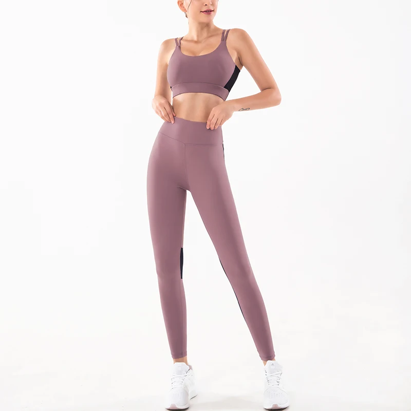 2 Piece Yoga Set Sports Bra and Leggings Jogging Women Gym Set Hint color Seamless Workout Sportswear Women Fitness Sports Suit