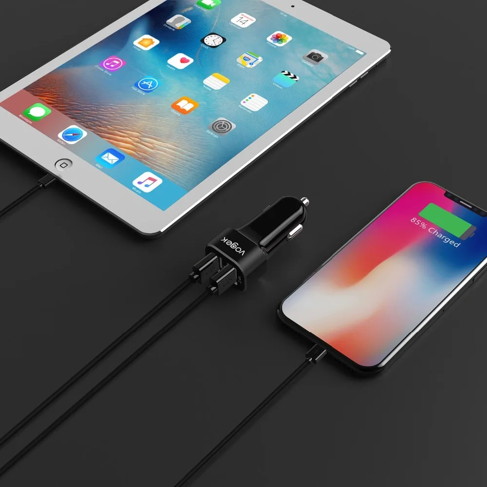 Автомобильное зарядное устройство Vogek 5v 2.4A с двойным Usb для быстрой зарядки Iphone 7 8 автомобильное зарядное устройство адаптер для Android и для Apple Phone для samsung