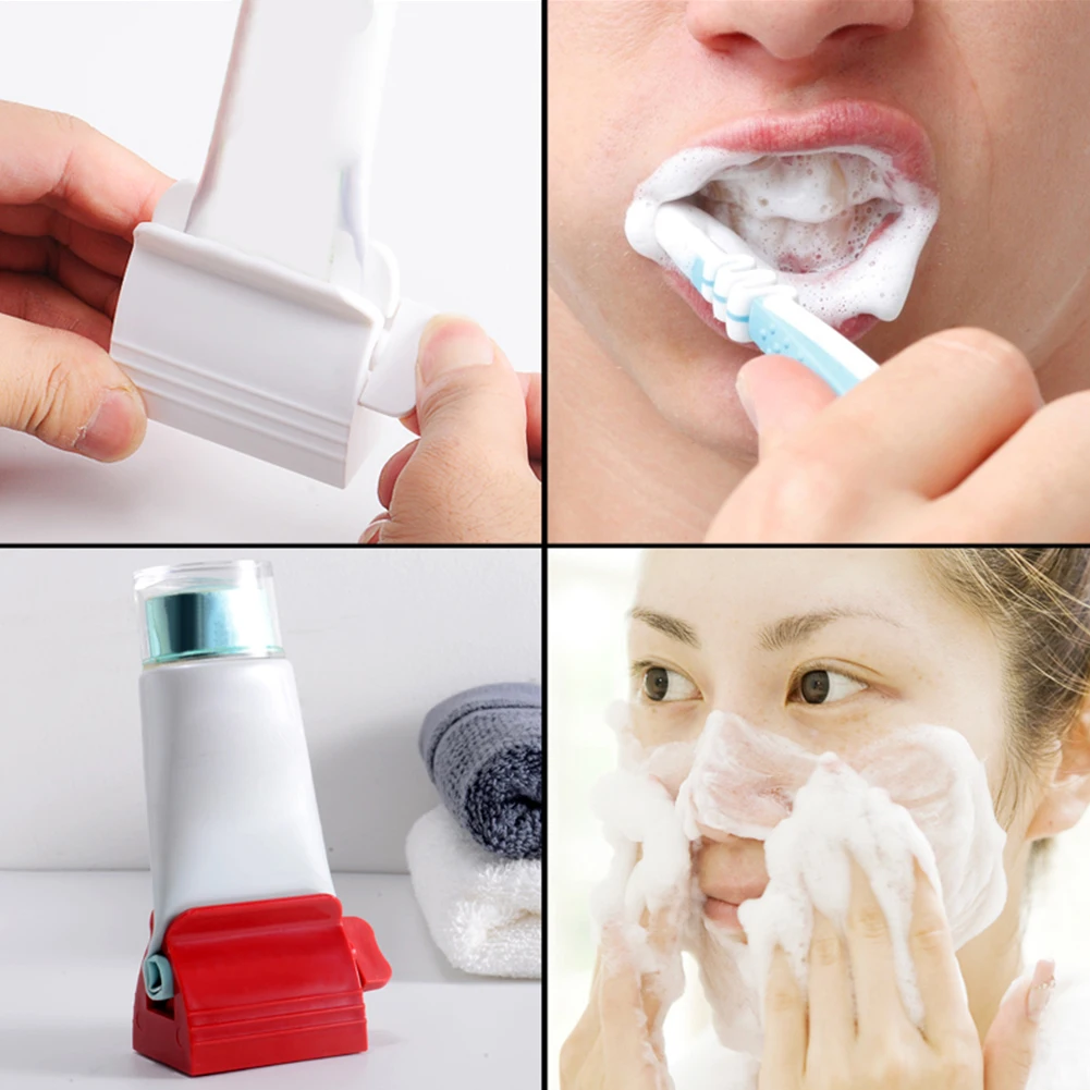 

Rolling Tube Toothpaste Squeezer Toothpaste Easy Dispenser Seat Holder Stand Rotate Toothpaste Dispenser Bathroom Accessories