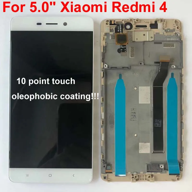 Для Xiaomi redmi 4, стандарт 2 Гб ОЗУ, 16 Гб ПЗУ, ЖК-экран+ сенсорный экран, дигитайзер для redmi 4, обычная версия+ f ram e