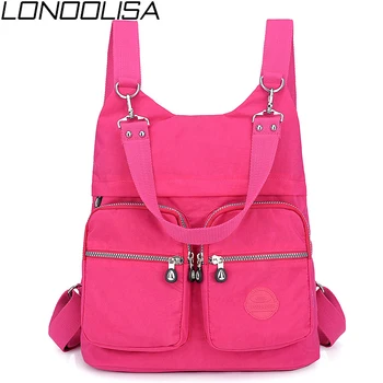 

3 in 1 Casual Women High Quality Nylon Backpack Large Capacity Waterproof Shoulder Bag Simple Light School Bag For Teenage Girls