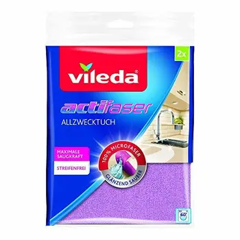 

Vileda - Bayeta de Microfibras Actifibre, colores azul y lila, 29 x 29 cm, 2 unidades