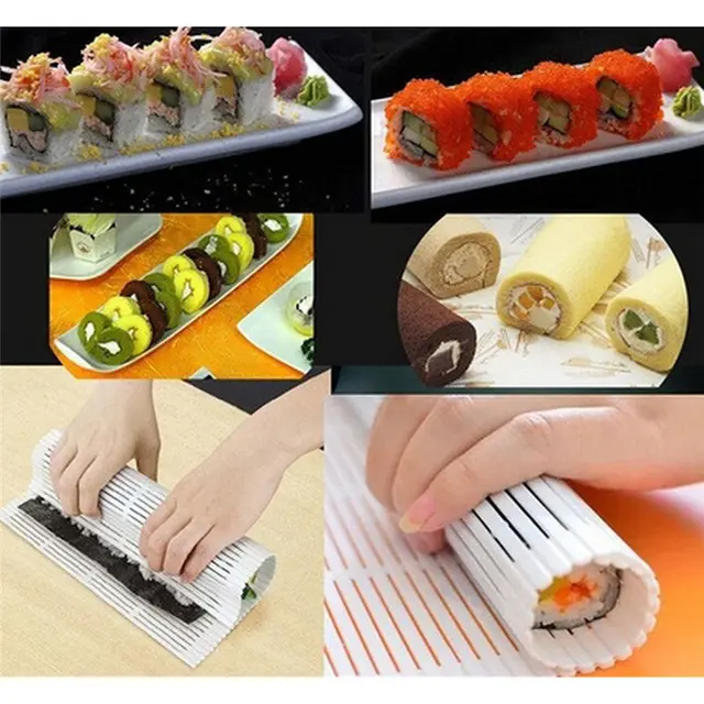 1 Pack] Natural Bamboo Sushi Rolling Mat - Sushi Rolling Pad, Sushi Roller  - Sushi Rolling Maker, Perfect Square Size 9.5 x 9.5 Inches 