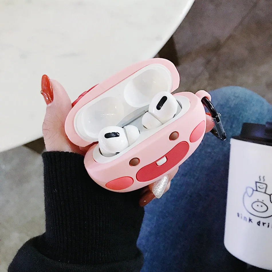 3D чехол для наушников для Airpods Pro Чехол Силиконовый Медведь Кролик поросенок Мультяшные наушники/Earpods чехол для Apple Air pods Pro 3 чехол кошка
