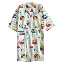 Газовое кимоно, халат, ночная рубашка, Женская Осенняя хлопковая одежда в японском стиле с длинными рукавами, женские халаты, милый свитер, испаряющийся хлопок, Wome