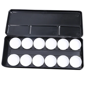 

24 Slots Nail Polish Empty Watercolor Paints Tins Box Palette UV Gel Manicure Painting Box Palette Box Painting Drawing Plate