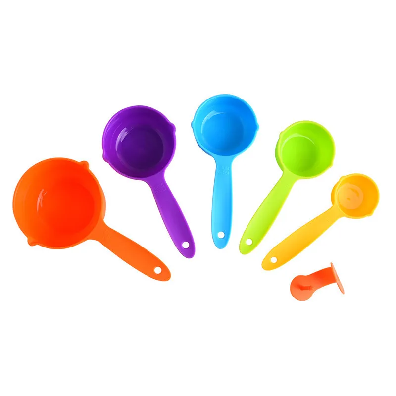 Plastic Mesuring Spoons, 5 Plastic Measuring Spoons With Leveler, Cute  Measure Cups For Baking (mixed Colors)