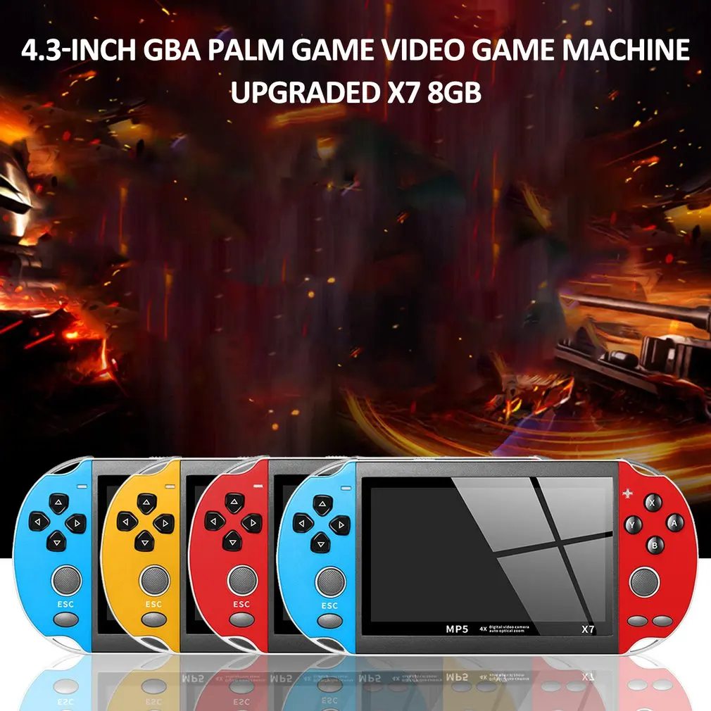 Портативная игровая консоль 4 3 дюйма для GBA видеоплеер X7 300 бесплатных ретро игр