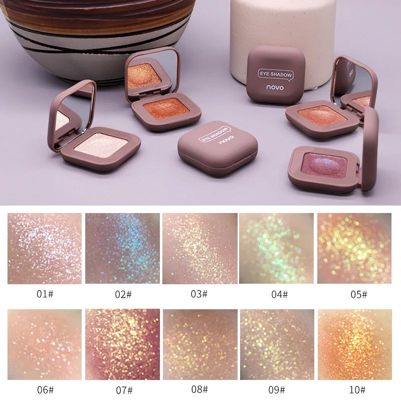 

NOVO 10 Colors Galaxy Glitter Eyeshadow Palette Shimmer Matte Pigmented Eye Shadow Powder Kit Makeup Shine Diamond Eyeshadow