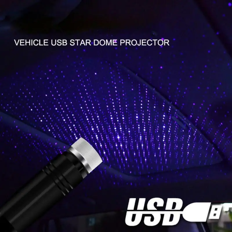 Автомобильный USB звездный потолочный светильник, светильник на крышу, романтический Ночной светильник, украшение для автомобиля