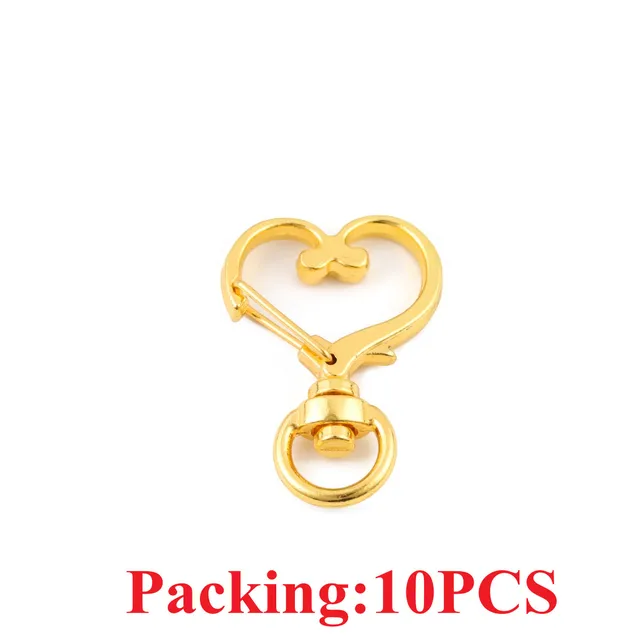 5-20pcs/lot Key Chain Key Ring keychain Bronze Rhodium Gold 28mm Long Round Split Keyrings Keychain Jewelry Making Wholesale DIY 10PCS Gold heart