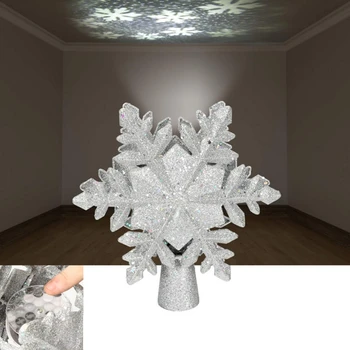 

3D Glitter LED Christmas Tree Topper Rotating Snowflake Projector for Xmas Tree