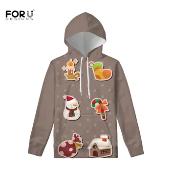 

FOURUDESIGNS Christmas Gifts Hoodie Sweatshirts Women Hoodies Tracksuit Pullover Autumn Winter Hooded Oversized Tops 2019