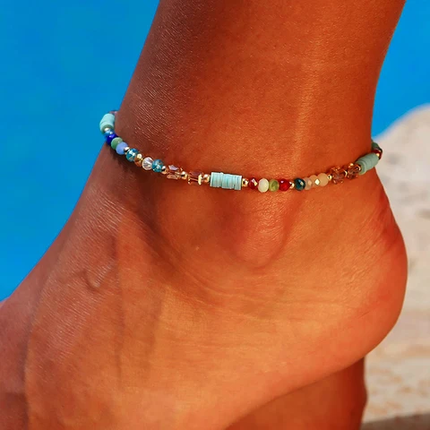 Turkish Eyes Beads Anklets For Women Summer Ocean Beach Accessories Evil Eye Pendant Ankle Bracelet Jewelry Gift
