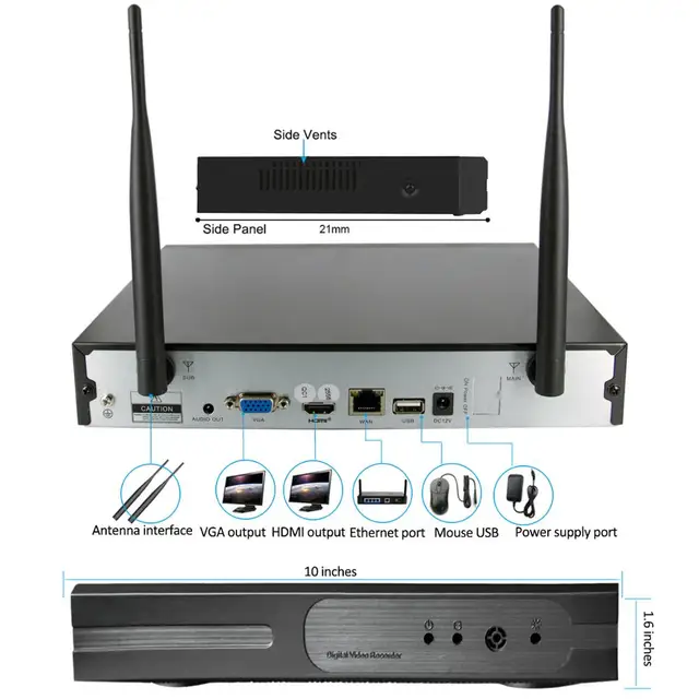 8CH H.265 HD1080P 3MP אלחוטי NVR מקליט עבור Wirelss CCTV מצלמה להוסיף יותר Wifi אודיו טלוויזיה במעגל סגור מצלמות ippro eseecloud pp|Surveillnce Video Recorder|  -2