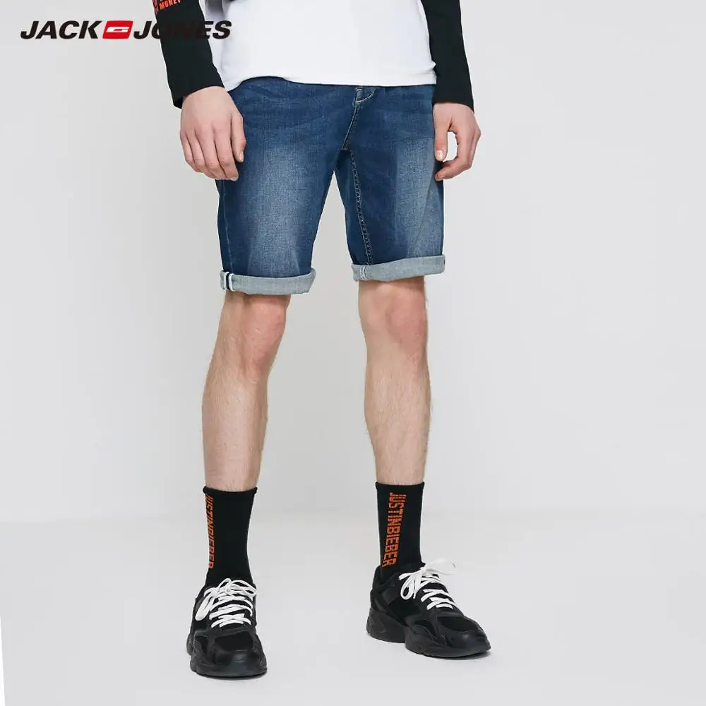 Джинсовые шорты Jack & Jones мужские до колена базовые штаны из хлопка свободного кроя