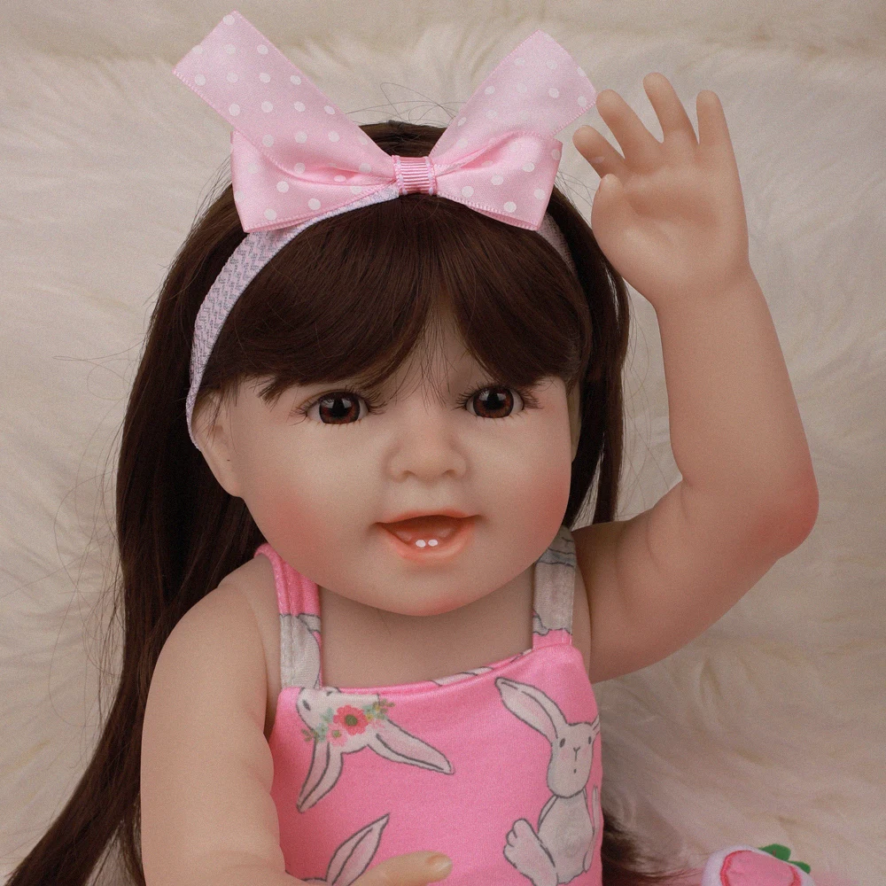 1" 47 см милый мягкий силиконовый Reborn Baby Dolls полный корпус волосы игрушка кукла Bebe Reborn Гладкий винил тело игрушки для детей кукла эльф
