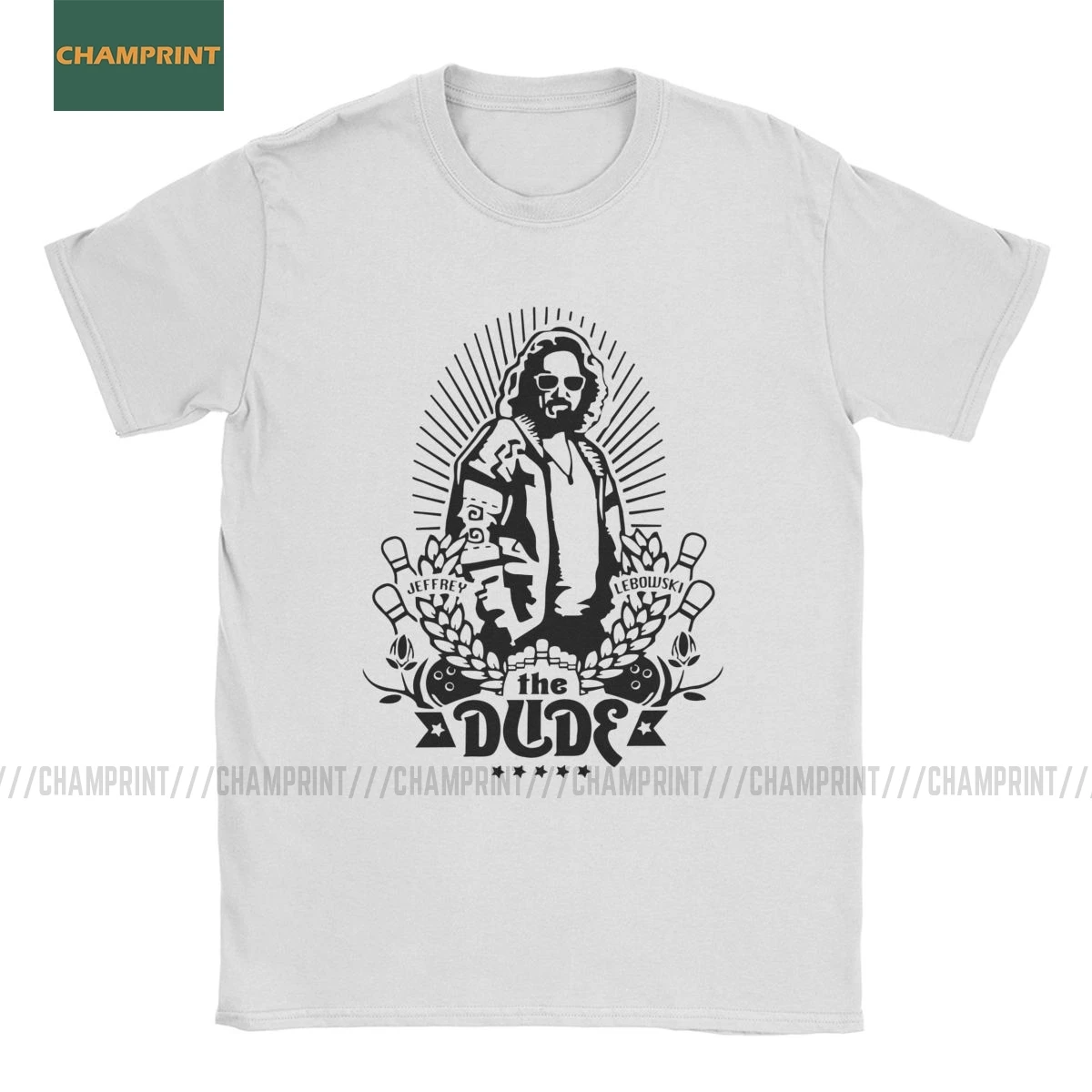 Забавные Dude большой футболка Lebowski для мужчин с круглым вырезом натуральный