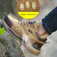 Рабочие ботинки конструкции Для мужчин на открытом воздухе Сталь носок Кепки обувь Для мужчин проколов; мягкая и удобная обувь Высокое качество безопасная обувь