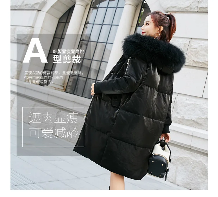 Mid-length down Jacket Women's Gold Velvet Large Fur Collar Cotton-padded Clothes Padded Cotton Coat