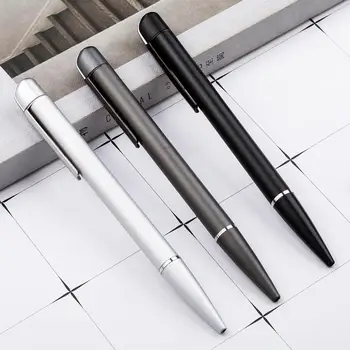 

12 pcs/lot Fashion Frosted Metal Ballpoint pen Cute Business Ball pens Signature pen office School writing supplies