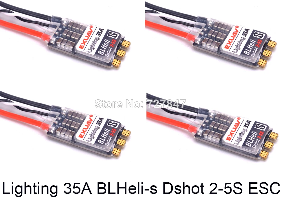

Lighting 35A 35A-S BLHeli-s Brushless ESC 2-5S support Oneshot125/42 Multishot Dshot 150/300/600 for FPV RC Drone Quadcopter