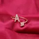 Anillo de oro con apertura ajustable para hombre y mujer, sortija con letras del alfabeto, iniciales, boda, dedo, joyería, A-Z