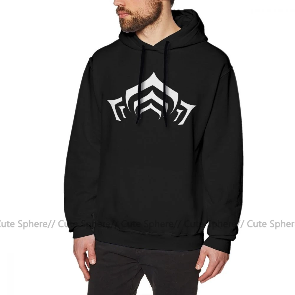 Warframe Толстовка Warframe Lotus Symbol белые толстовки хлопок открытый пуловер Толстовка длинная длина Повседневная XL мужские осенние толстовки - Цвет: Black