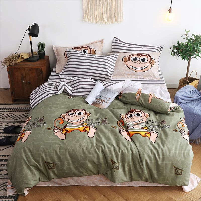 Monkey Printing Bedding Set 2pcs 3pcs 4pcs Duvet Cover Set 1