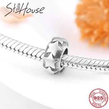 

Authentic 925 Sterling Silver stars DIY fine spacer beads Fit Original European Charm Bracelet Jewelry making 2018