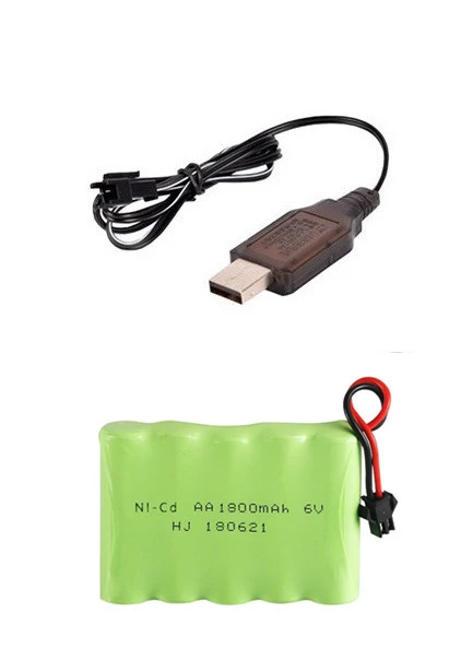SM Plug) Ni-MH 6 В 1800 мАч батарея+ USB зарядное устройство для Rc игрушки автомобили танки роботы лодки пистолеты грузовик AA 6 в перезаряжаемый аккумулятор - Цвет: White