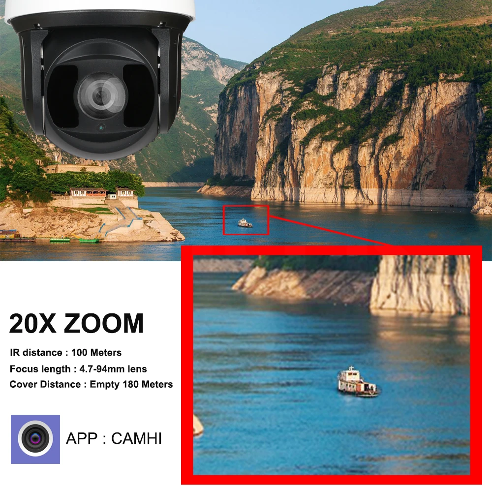 4G SIM Card PTZ IP Camera 1080P 20X Optical Zoom 7 inch Outdoor Security Speed Dome Wireless WIFI Camera IR Night Vision 200M