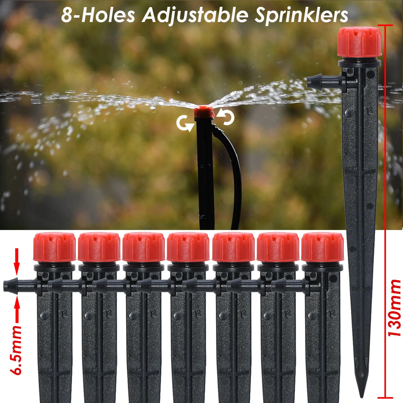 KESLA 5-50M DIY Micro Drip Bewässerung System 4/7mm Anlage Selbst Bewässerung 8/4/2 Outlets Splitter garten Schlauch Kit Einstellbare Tropf – Detail 6