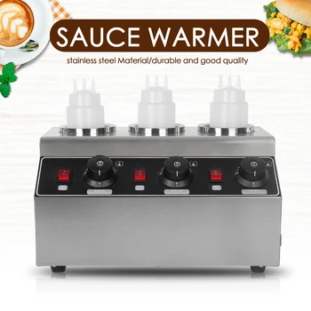 

Sauce Warmer 3 bottle Water Bath Heating Chocolate Cream Thermal Insulation Machine Melting all kinds Sauce Kitchen Equipment