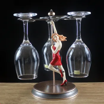 

[MGT] Europe Creative Pole dance dancer wine rack home living room table decorations decoration wedding gifts household products