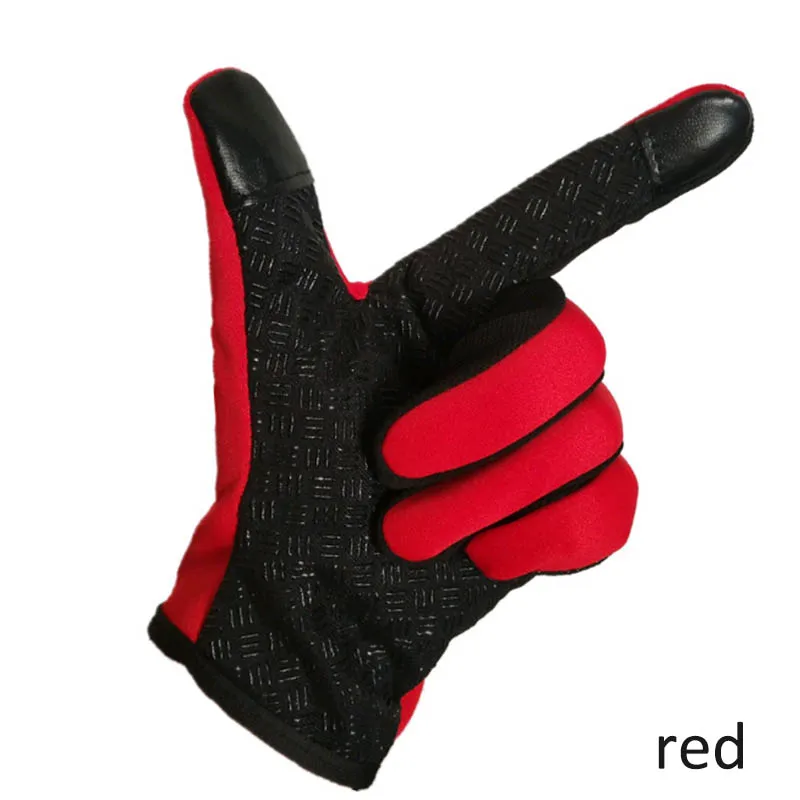 Q Men Women Cycling Gloves Windproof Anti-slip Zipper Full Finger Touch Screen Mittens Bike Sports Gloves Winter Warm Gloves