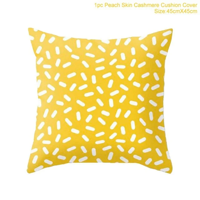 45x45cm Yellow Striped Pillowcase Geometric Throw Cushion Pillow Cover Printing Cushion Pillow Case Bedroom Office - Цвет: 11