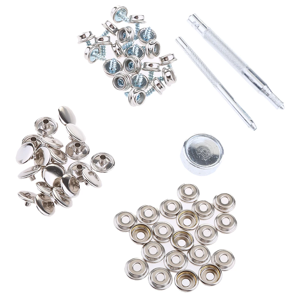 

63Pcs Boat Canvas Fabric Snap Cover 3/8" Screw Button Socket Fastener Kit