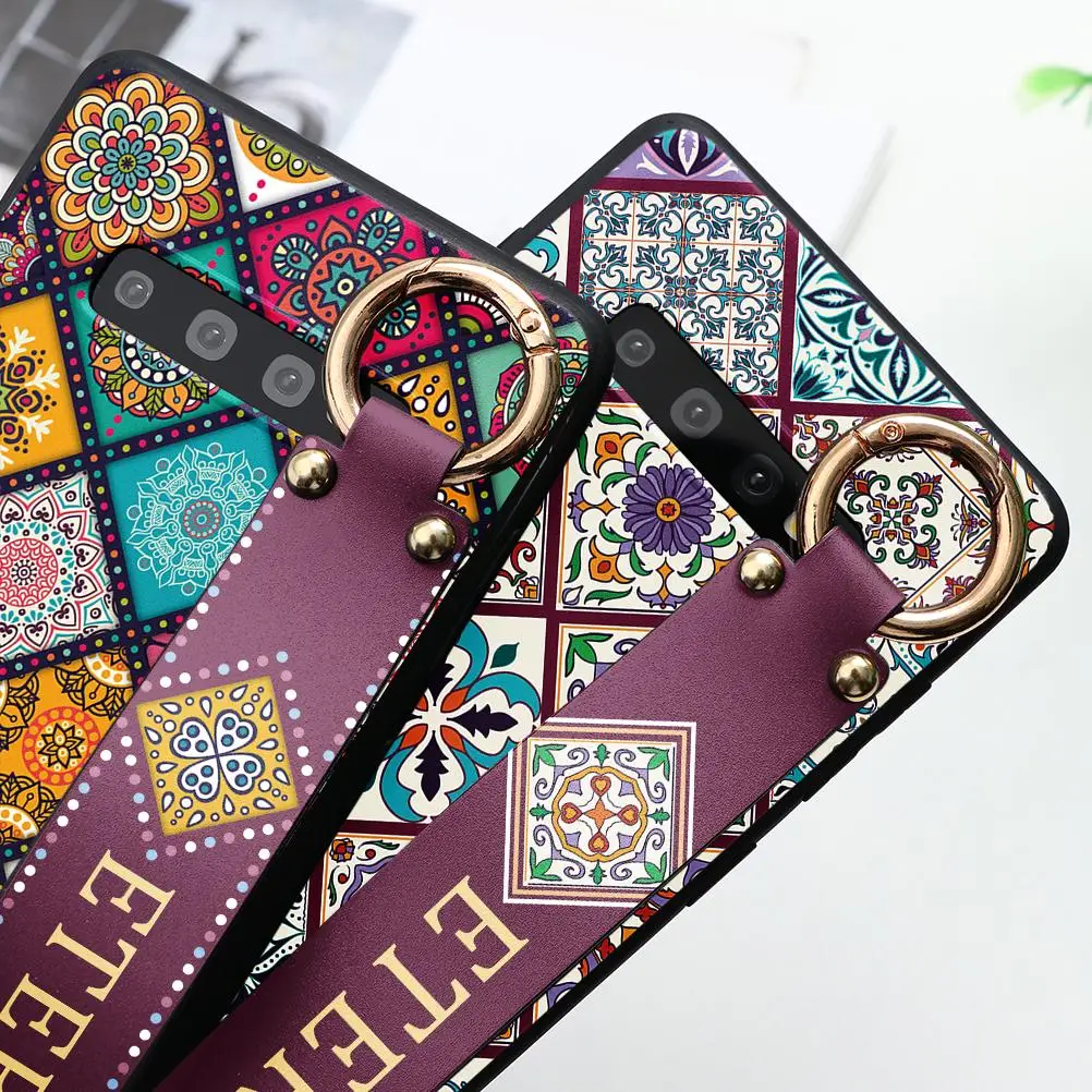 Силиконовый чехол с цветочным рисунком на запястье для Samsung Galaxy S20 S10 S9 S8 S7 S6 Plus Ultra